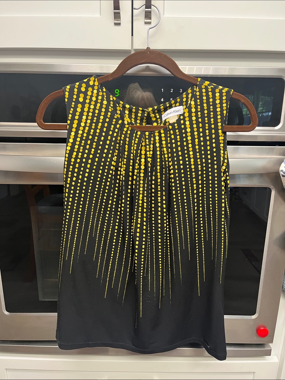 Calvin Klein Black Camisole with Yellow Dot Cascade